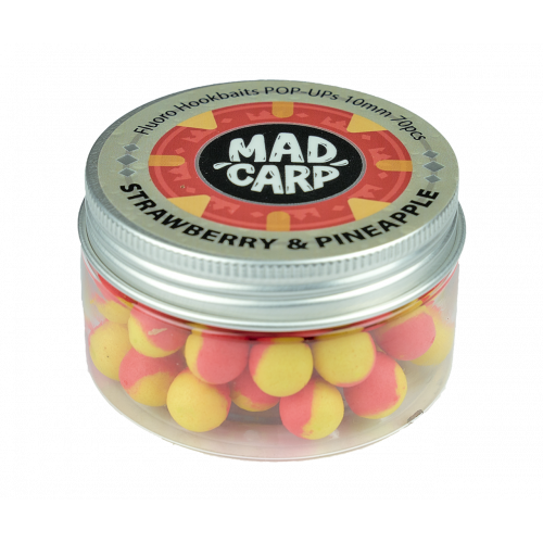 Плавающие бойлы Mad Carp Baits Fluoro POP-UP Strawberry & Pineapple