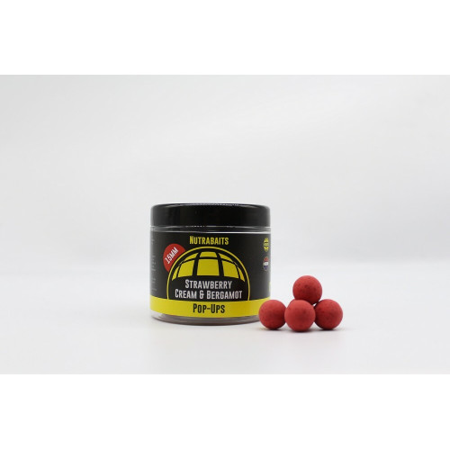 Бойлы плавающие 15мм Nutrabaits Shelf-Life Pop-Ups Strawberry Cream&Bergamot 15mm