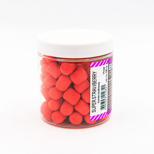 Бойлы нейтральной плавучести RHINO BAITS Super Strawberry (супер клубника), 14 мм, банка 100 гр