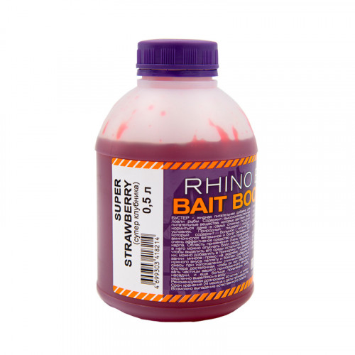 Ликвид  Rhino Baits Super Strawberry Bait Booster Liquid Food  500мл КЛУБНИКА