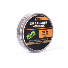 Поводковый материал монофильный Fox Edges Zig & Floater Hooklink 15lb 0.30mm 100m