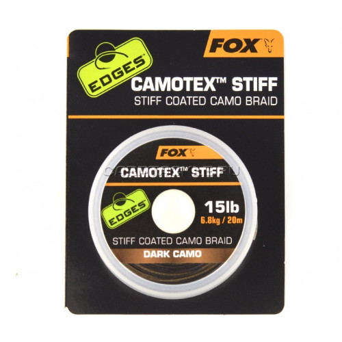 Поводковый материал в оплетке Fox EDGES Camotex Stiff Dark Camo