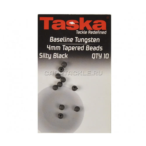 Бусинки утяжеленные Taska Baseline Tungsten Tapered Bead 4mm Silty Black