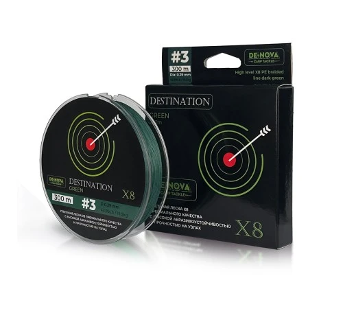 Плетёная леска De-Nova DSTN Х8 Green 0.29mm 19.5kg