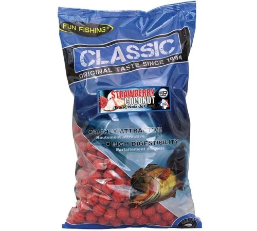 Тонущие бойлы Fun Fishing Classic Strawberry & Coconut 2кг