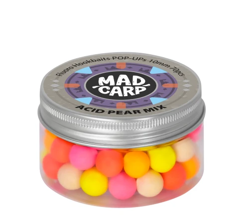 Плавающие бойлы Mad Carp Baits Fluoro POP-UP Acid Pear Color Mix
