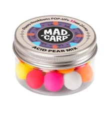 Плавающие бойлы Mad Carp Baits Fluoro POP-UP Acid Pear Color Mix 15mm