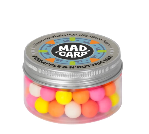 Плавающие бойлы Mad Carp Baits Fluoro POP-UP Piuneapple & N'butyric Color Mix