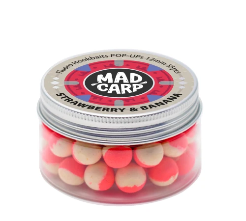 Плавающие бойлы Mad Carp Baits Fluoro POP-UP Strawberry & Banana 12mm