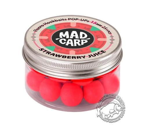 Плавающие бойлы Mad Carp Baits Fluoro POP-UP Strawberry Juice