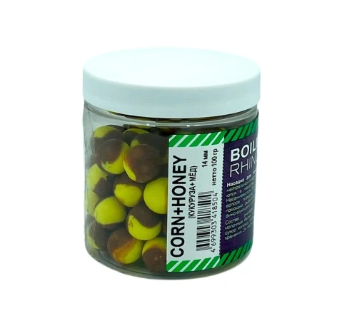 Бойлы нейтральной плавучести Rhino Baits Corn&Honey 14 мм 100 грамм (кукуруза+мед)