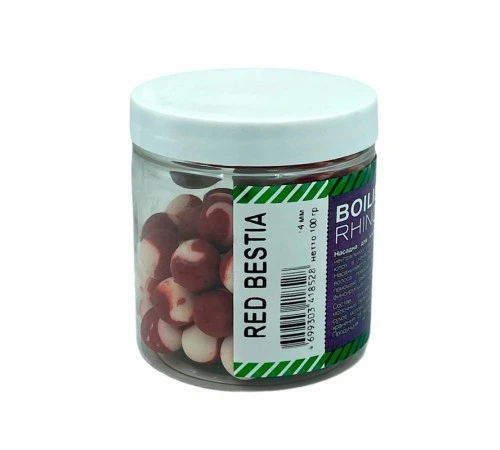 Бойлы нейтральной плавучести Rhino Baits Red Bestia 14 мм 100 грамм (специи + секрет)