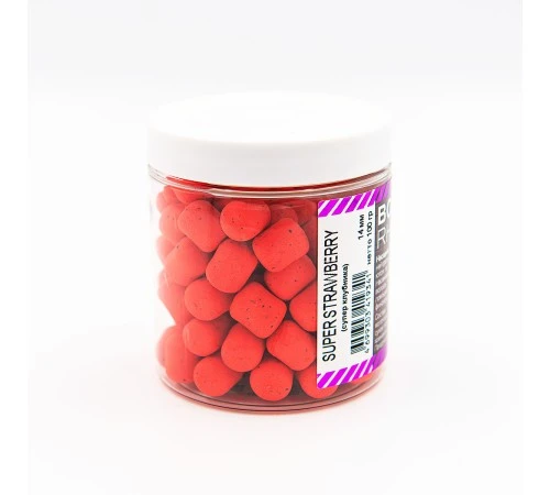 Бойлы нейтральной плавучести RHINO BAITS Super Strawberry (супер клубника), 14 мм, банка 100 гр