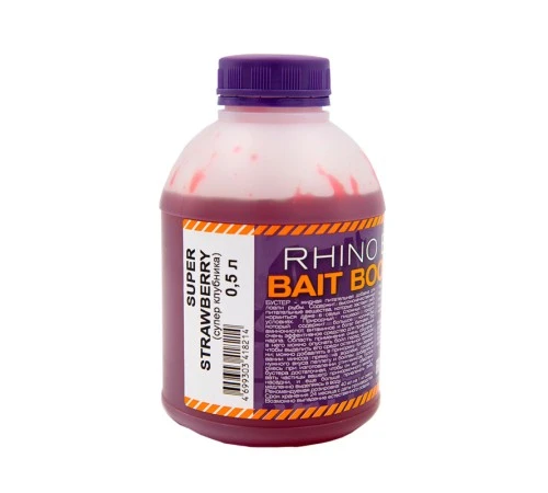 Ликвид  Rhino Baits Super Strawberry Bait Booster Liquid Food  500мл КЛУБНИКА
