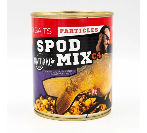 SPOD MIX C4 Rhino Baits - зерновой микс – кукуруза, конопля, пшеница, рапс (жестяная банка 900мл)