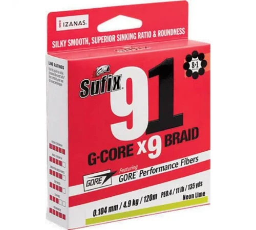 Леска плетеная SUFIX 91 BRAID Green 0.285mm