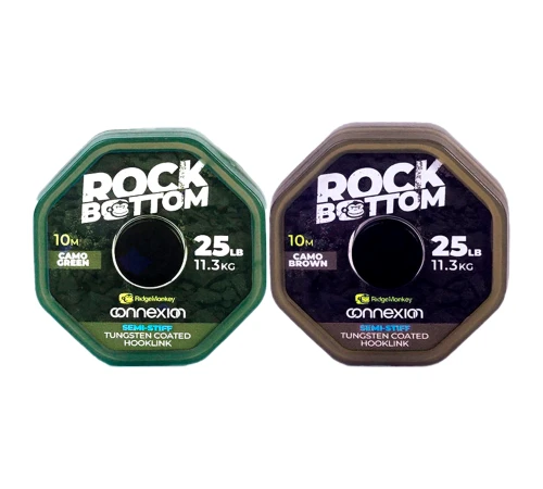 Поводковый материал с вольфрамовой оплеткой Ridge Monkey Rock Bottom Tungsten Coated Semi Stiff
