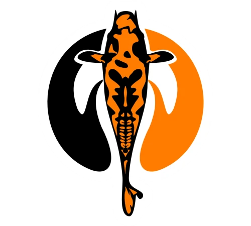 Наклейка Black Orange Carp