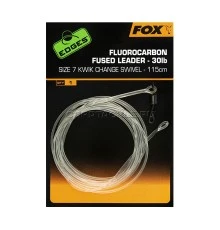 Противозакручивательс вертлюгом Fox Edges Fluorocarbon Fused Leaders 30lb Size7 Kwik Change Swivel 115cm