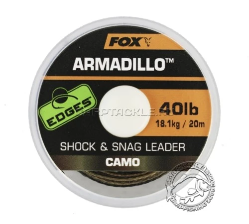 Шок лидер / поводковый материал Fox Edges Camo Armadillo Shock & Snag Leader