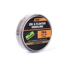 Поводковый материал монофильный Fox Edges Zig & Floater Hooklink 15lb 0.30mm 100m