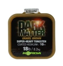 Поводковый материал Korda Dark Matter Tungsten Coated Braid Gravel Brown18lb