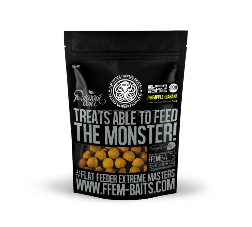 Растворимые бойлы 22мм FFEM Soluble Boilies Bananas 22mm 1kg Банан