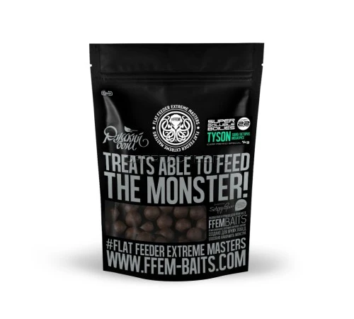 Растворимые бойлы 22мм FFEM Soluble HNV-Boilies Tyson 22mm 1kg Кальмар