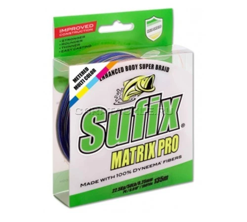 Шнур плетённый Sufix Matrix Pro Multi Color 250m 0.25mm