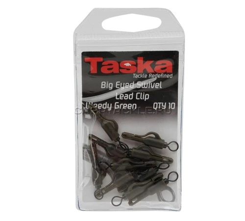 Зеленые безопасные клипсы с вертлюгом с большим ухом Big Eyed Swivel Lead Clip W/ Green