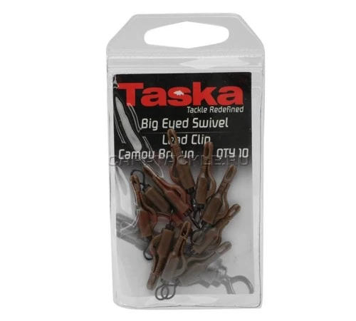 Коричневые безопасные клипсы с вертлюгом с большим ухом Big Eyed Swivel Lead Clip C/ Brown