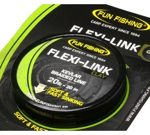 Поводковый материал цвет глина Fun Fishing Flexi Link 25lb Clay 20m