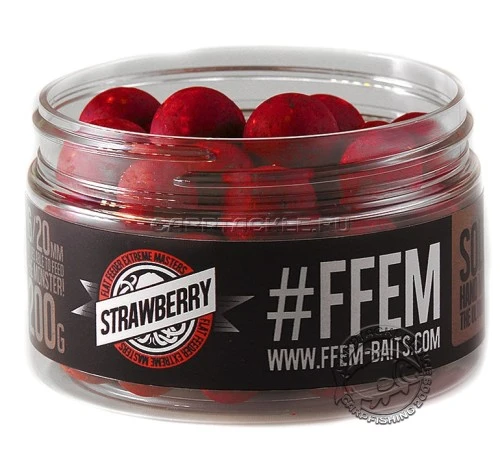 Растворимые бойлы 16-20 FFEM Super Soluble Boilies Strawberry 16-22mm