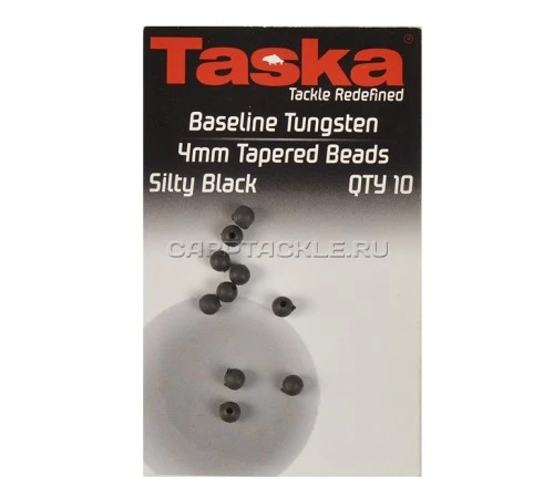 Бусинки утяжеленные Taska Baseline Tungsten Tapered Bead 4mm Silty Black