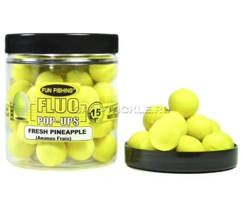 Плавающие бойлы Fun Fishing FLUO Fresh Pineapple (Ananas Frais) Jaune Pop-Ups