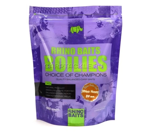 Тонущие бойлы 20мм RHINO BAITS HONEY 20mm 1kg Мёд